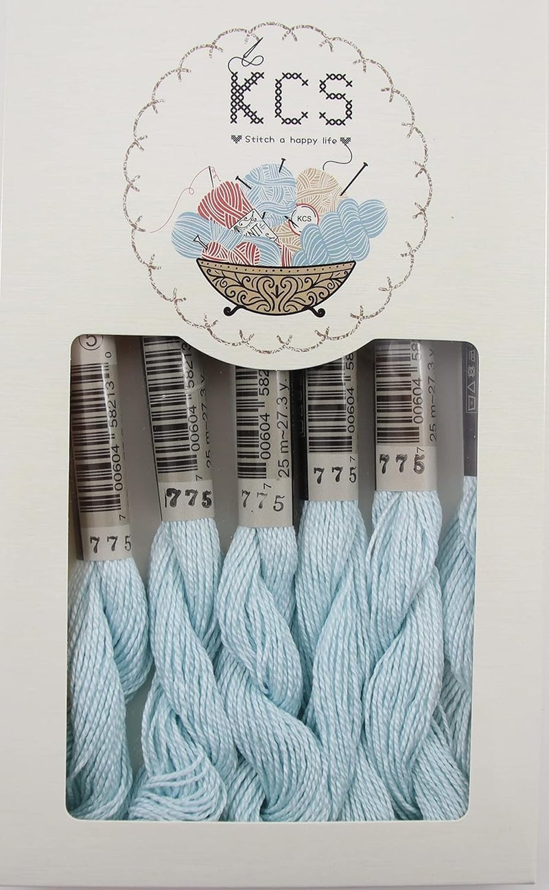 KCS 25 M/Skein Mercerized Pearl Cotton Crochet Needlepoint Thread,Size 5,6 skeins,Baby Blue vy it - Image 1